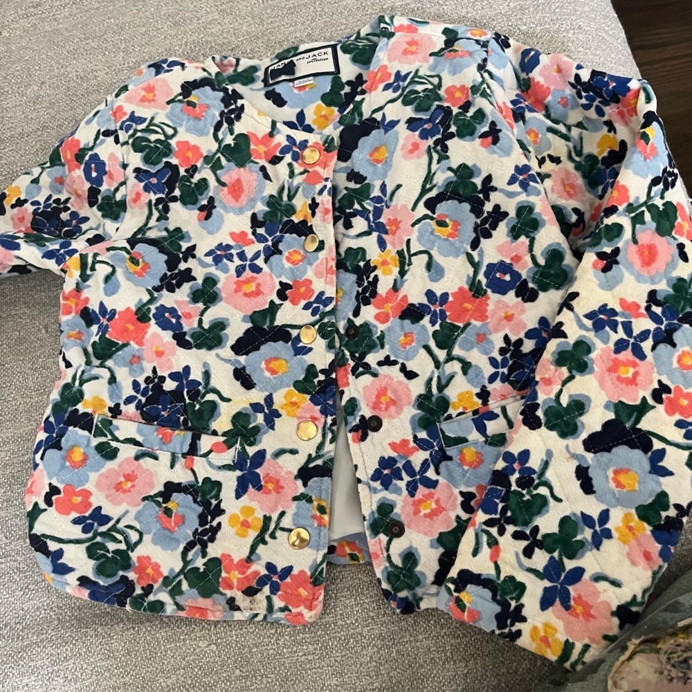 Janie and Jack Floral Patterned Jacket.  7/8.  Euc. Baby corduroy. ❤️❤️❤️❤️